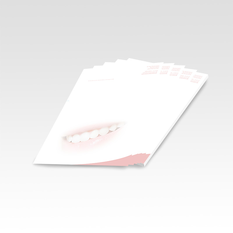 Briefpapier Motiv Zahnarzt Zahnarztpraxis Arzt Arztpraxis Papier Briefbögen Logopapier Vorlagenpapier