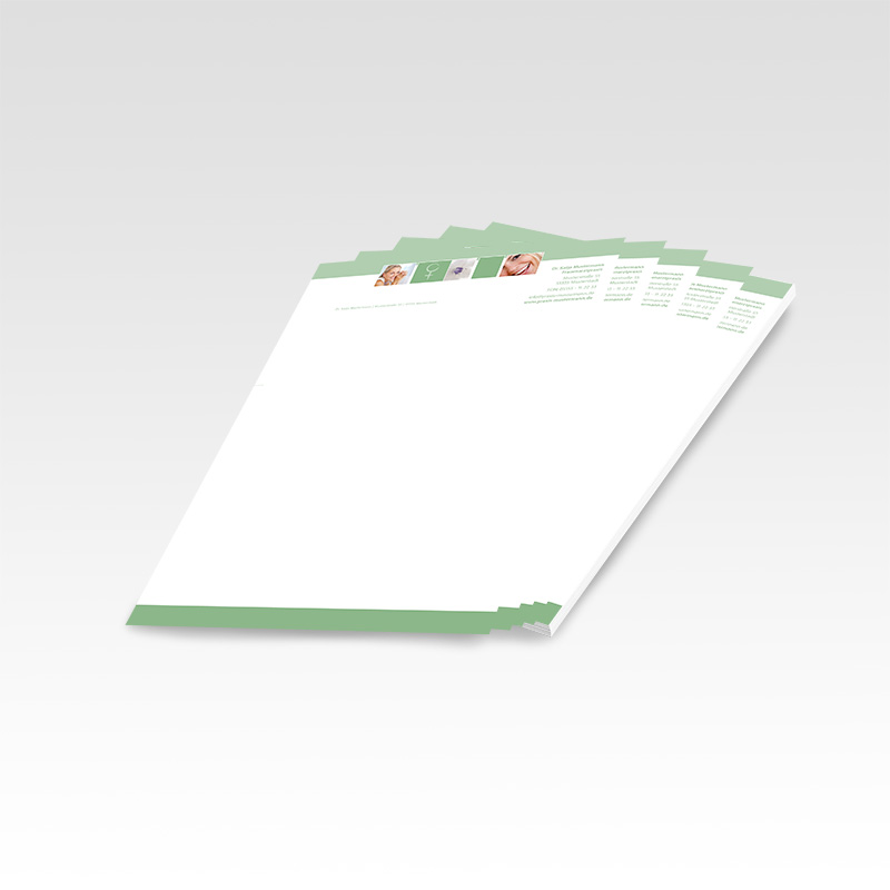 Briefpapier Motiv Frauenarzt Frauenarztpraxis Arzt Arztpraxis Papier Briefbögen Logopapier Vorlagenpapier