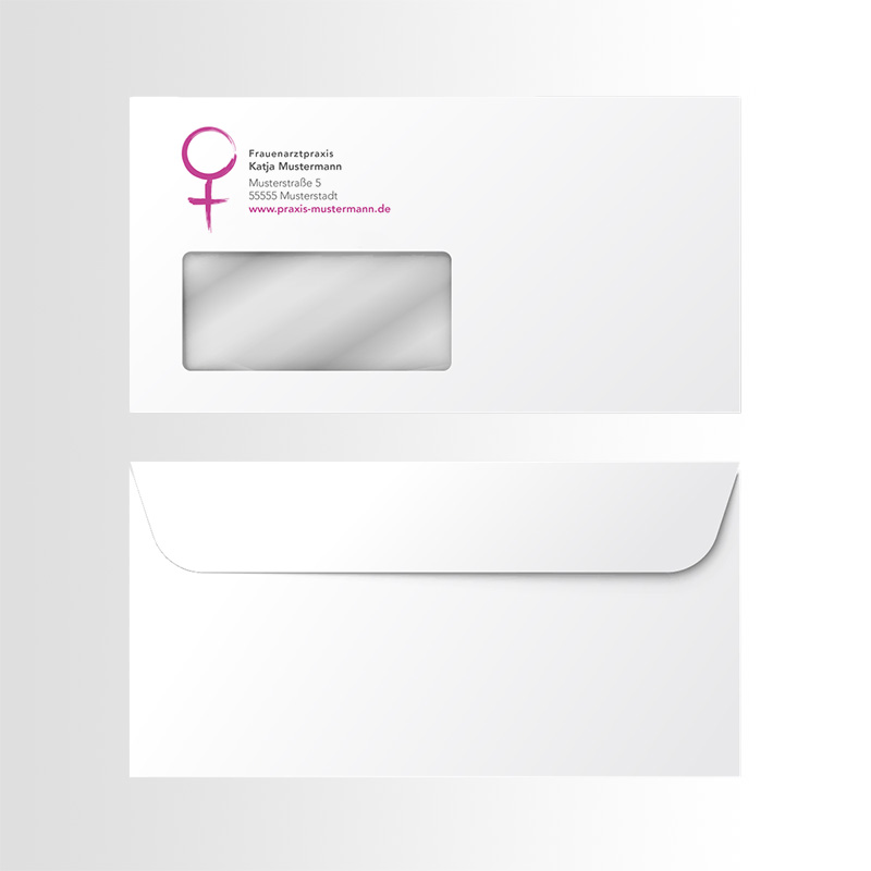 Briefkuverts Motiv Frauenarzt Frauenarztpraxis Arzt Arztpraxis Kuvert Briefumschlag Hülle Briefhülle Umschlag Versandverpackung Versandtasche Tasche DIN Lang C5 C4