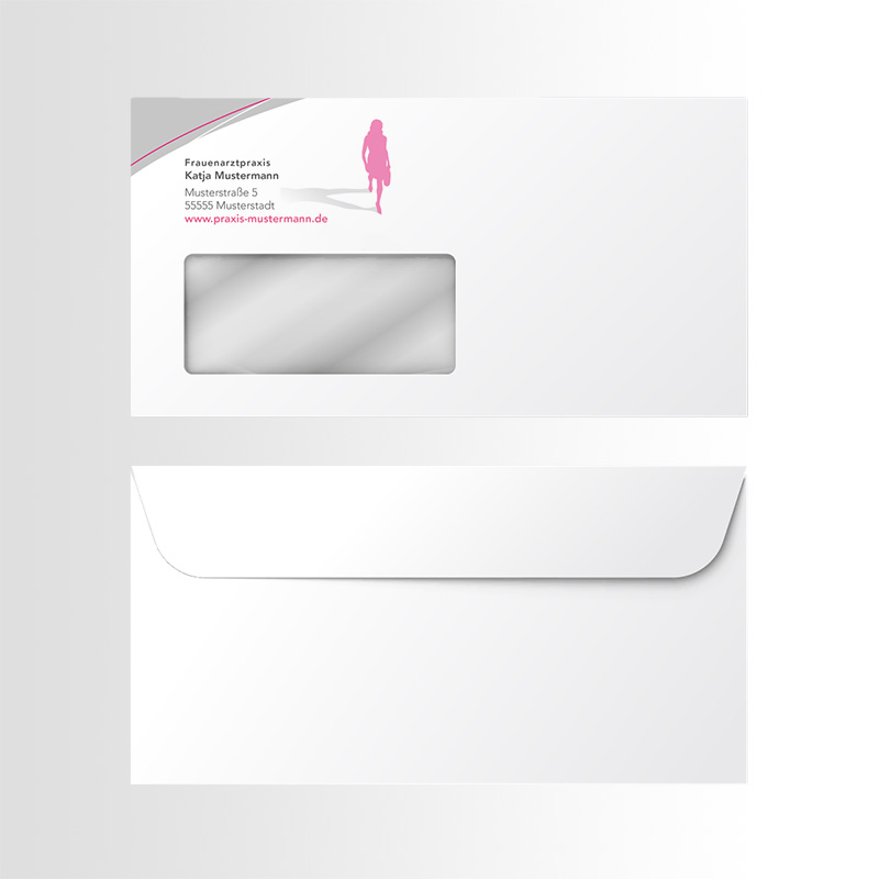 Briefkuverts Motiv Frauenarzt Frauenarztpraxis Arzt Arztpraxis Kuvert Briefumschlag Hülle Briefhülle Umschlag Versandverpackung Versandtasche Tasche DIN Lang C5 C4