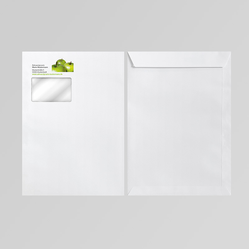 Briefkuverts Motiv Zahnarzt Zahnarztpraxis Arzt Arztpraxis Kuvert Briefumschlag Hülle Briefhülle Umschlag Versandverpackung Versandtasche Tasche DIN Lang C5 C4