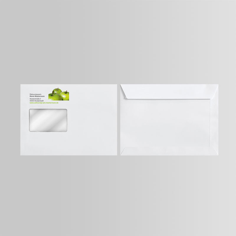 Briefkuverts Motiv Zahnarzt Zahnarztpraxis Arzt Arztpraxis Kuvert Briefumschlag Hülle Briefhülle Umschlag Versandverpackung Versandtasche Tasche DIN Lang C5 C4