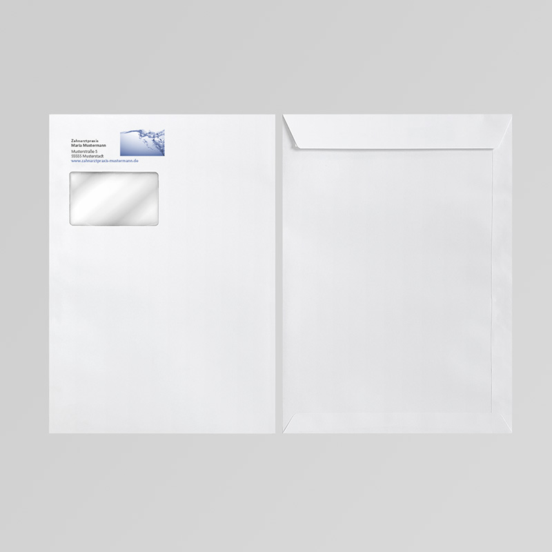 Briefkuverts Motiv Zahnarzt Zahnarztpraxis Arzt Arztpraxis Kuvert Briefumschlag Hülle Briefhülle Umschlag Versandverpackung Versandtasche Tasche DIN Lang C5 C4