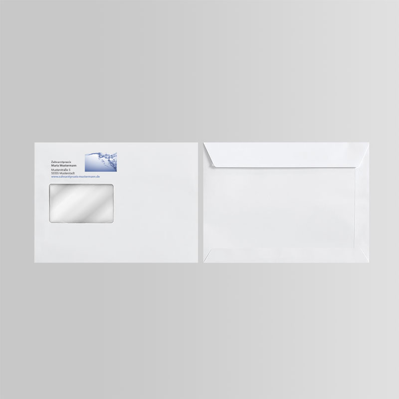 Briefkuverts Motiv Zahnarzt Zahnarztpraxis Arzt Arztpraxis Kuvert Briefumschlag Hülle Briefhülle Umschlag Versandverpackung Versandtasche Tasche DIN Lang C5 C4
