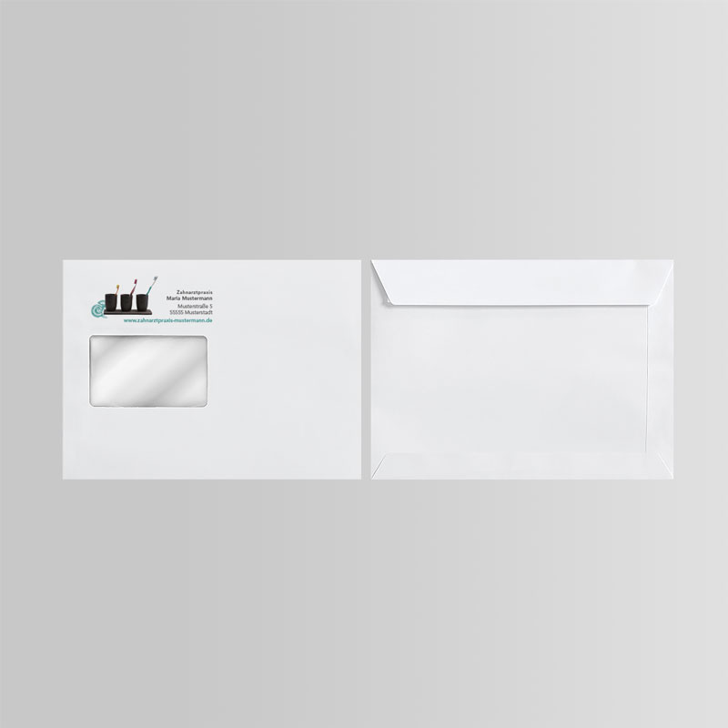 Briefkuverts Motiv Zahnarzt Zahnarztpraxis Arzt Arztpraxis Kuvert Briefumschlag Hülle Briefhülle Umschlag Versandverpackung Versandtasche Tasche DIN Lang C5 C4