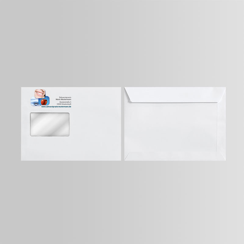 Briefkuverts Motiv Zahnarzt Zahnarztpraxis Arzt Arztpraxis Kuvert Briefumschlag Hülle Briefhülle Umschlag Versandverpackung Versandtasche Tasche DIN Lang C5 C4