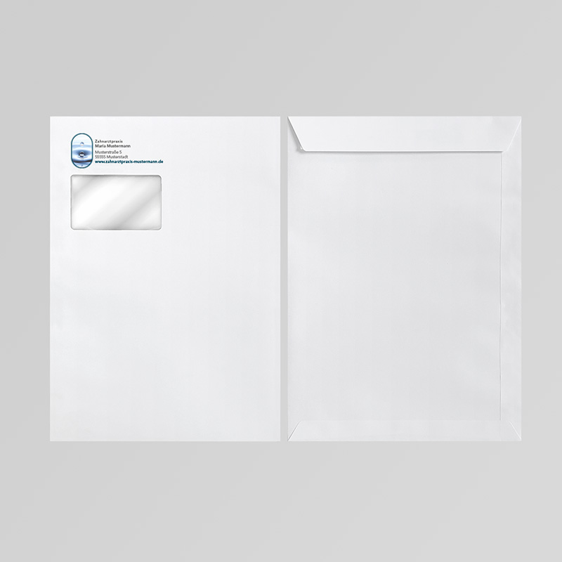 Briefkuverts Motiv Zahnarzt Zahnarztpraxis Arzt Arztpraxis Kuvert Briefumschlag Hülle Briefhülle Umschlag Versandverpackung Versandtasche Tasche DIN Lang C5 C4