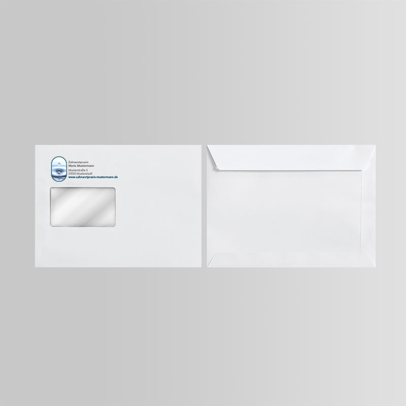 Briefkuverts Motiv Zahnarzt Zahnarztpraxis Arzt Arztpraxis Kuvert Briefumschlag Hülle Briefhülle Umschlag Versandverpackung Versandtasche Tasche DIN Lang C5 C4