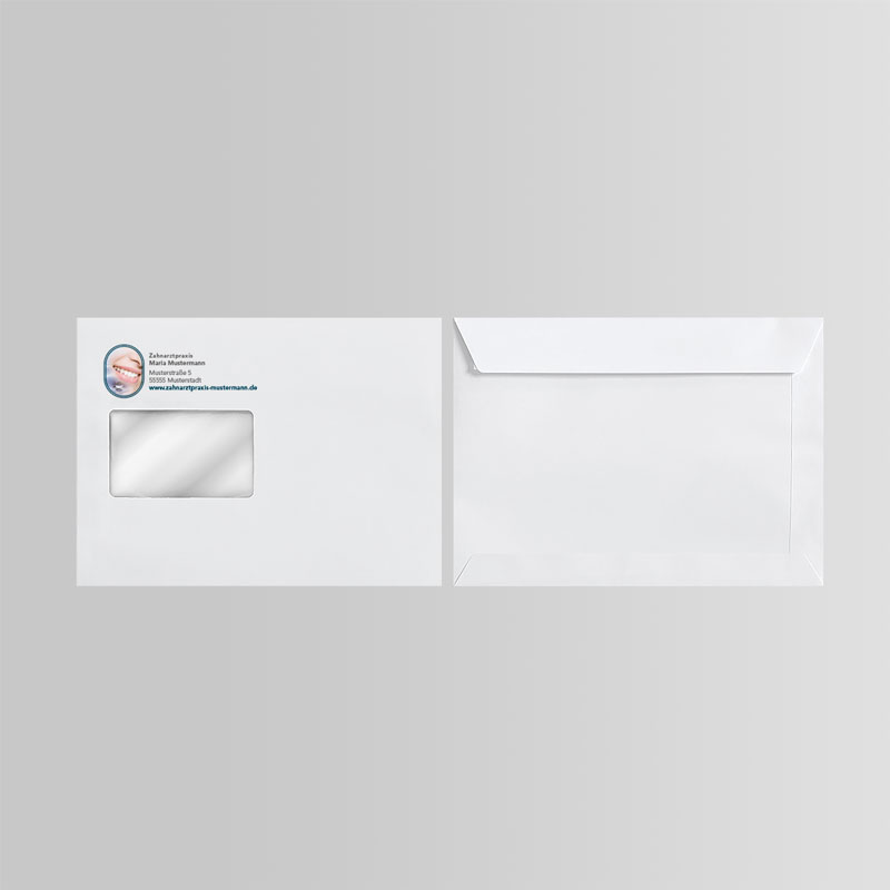 Briefkuverts Motiv Zahnarzt Zahnarztpraxis Arzt Arztpraxis Kuvert Briefumschlag Hülle Briefhülle Umschlag Versandverpackung Versandtasche Tasche DIN Lang C5 C4