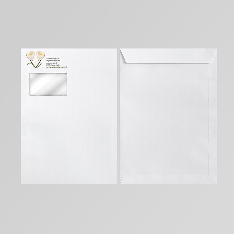 Briefkuverts Motiv Frauenarzt Frauenarztpraxis Arzt Arztpraxis Kuvert Briefumschlag Hülle Briefhülle Umschlag Versandverpackung Versandtasche Tasche DIN Lang C5 C4