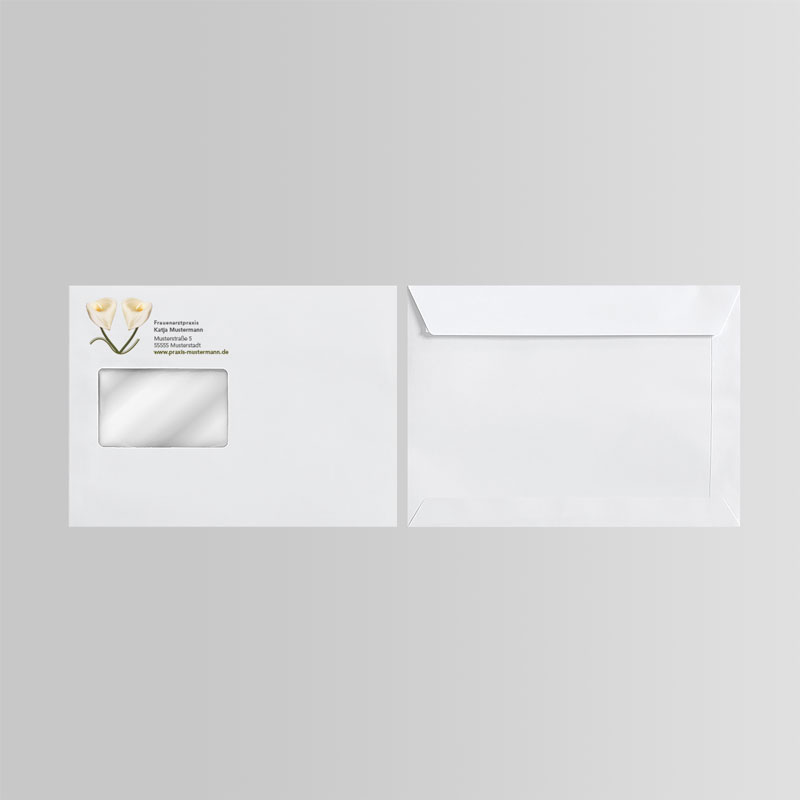 Briefkuverts Motiv Frauenarzt Frauenarztpraxis Arzt Arztpraxis Kuvert Briefumschlag Hülle Briefhülle Umschlag Versandverpackung Versandtasche Tasche DIN Lang C5 C4