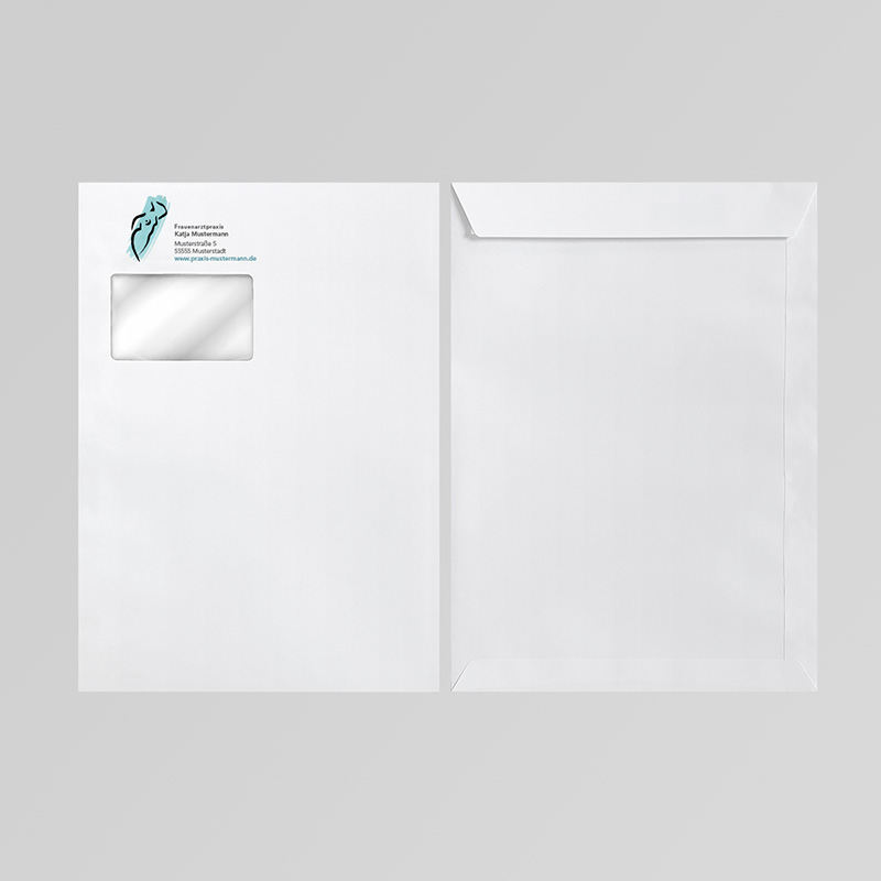Briefkuverts Motiv Frauenarzt Frauenarztpraxis Arzt Arztpraxis Kuvert Briefumschlag Hülle Briefhülle Umschlag Versandverpackung Versandtasche Tasche DIN Lang C5 C4