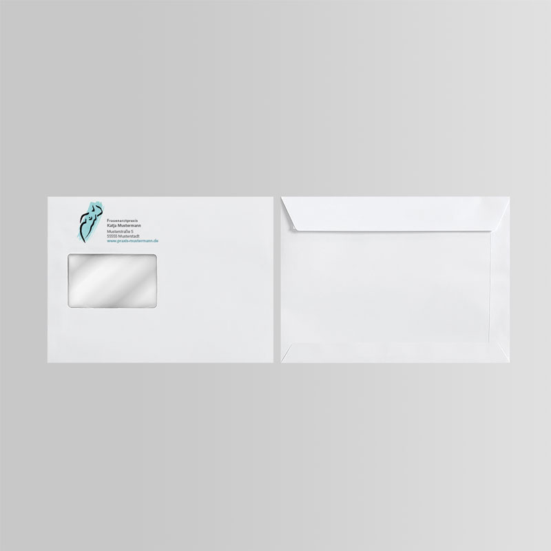 Briefkuverts Motiv Frauenarzt Frauenarztpraxis Arzt Arztpraxis Kuvert Briefumschlag Hülle Briefhülle Umschlag Versandverpackung Versandtasche Tasche DIN Lang C5 C4