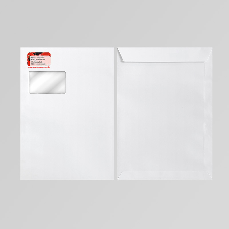 Briefkuverts Motiv Frauenarzt Frauenarztpraxis Arzt Arztpraxis Kuvert Briefumschlag Hülle Briefhülle Umschlag Versandverpackung Versandtasche Tasche DIN Lang C5 C4