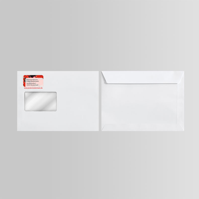 Briefkuverts Motiv Frauenarzt Frauenarztpraxis Arzt Arztpraxis Kuvert Briefumschlag Hülle Briefhülle Umschlag Versandverpackung Versandtasche Tasche DIN Lang C5 C4