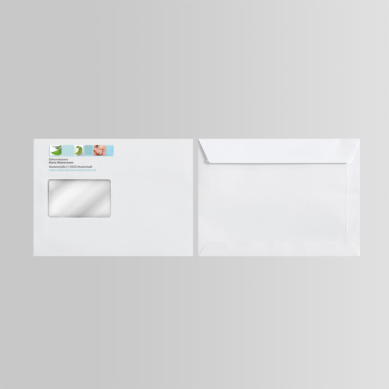 Briefkuverts Motiv Zahnarzt Zahnarztpraxis Arzt Arztpraxis Kuvert Briefumschlag Hülle Briefhülle Umschlag Versandverpackung Versandtasche Tasche DIN Lang C5 C4