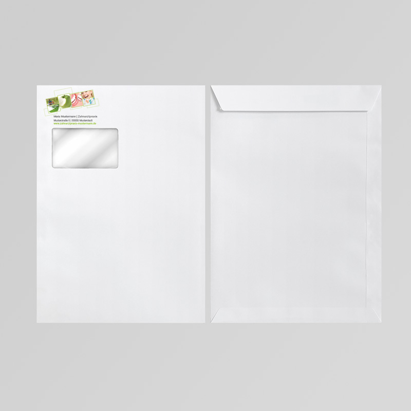 Briefkuverts Motiv Zahnarzt Zahnarztpraxis Arzt Arztpraxis Kuvert Briefumschlag Hülle Briefhülle Umschlag Versandverpackung Versandtasche Tasche DIN Lang C5 C4