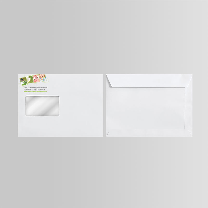 Briefkuverts Motiv Zahnarzt Zahnarztpraxis Arzt Arztpraxis Kuvert Briefumschlag Hülle Briefhülle Umschlag Versandverpackung Versandtasche Tasche DIN Lang C5 C4