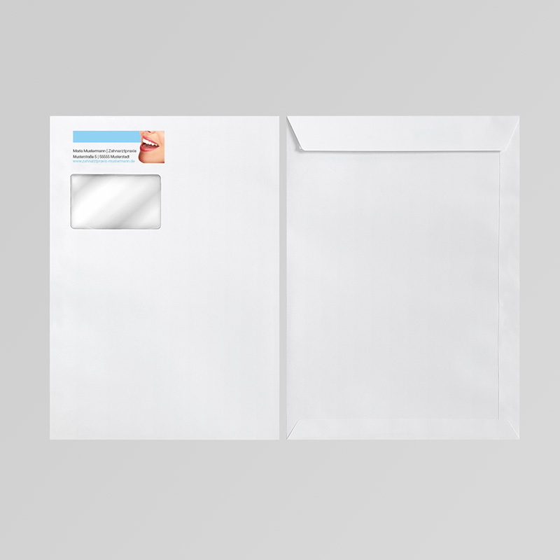 Briefkuverts Motiv Zahnarzt Zahnarztpraxis Arzt Arztpraxis Kuvert Briefumschlag Hülle Briefhülle Umschlag Versandverpackung Versandtasche Tasche DIN Lang C5 C4