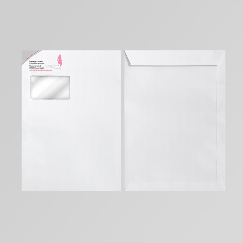 Briefkuverts Motiv Frauenarzt Frauenarztpraxis Arzt Arztpraxis Kuvert Briefumschlag Hülle Briefhülle Umschlag Versandverpackung Versandtasche Tasche DIN Lang C5 C4